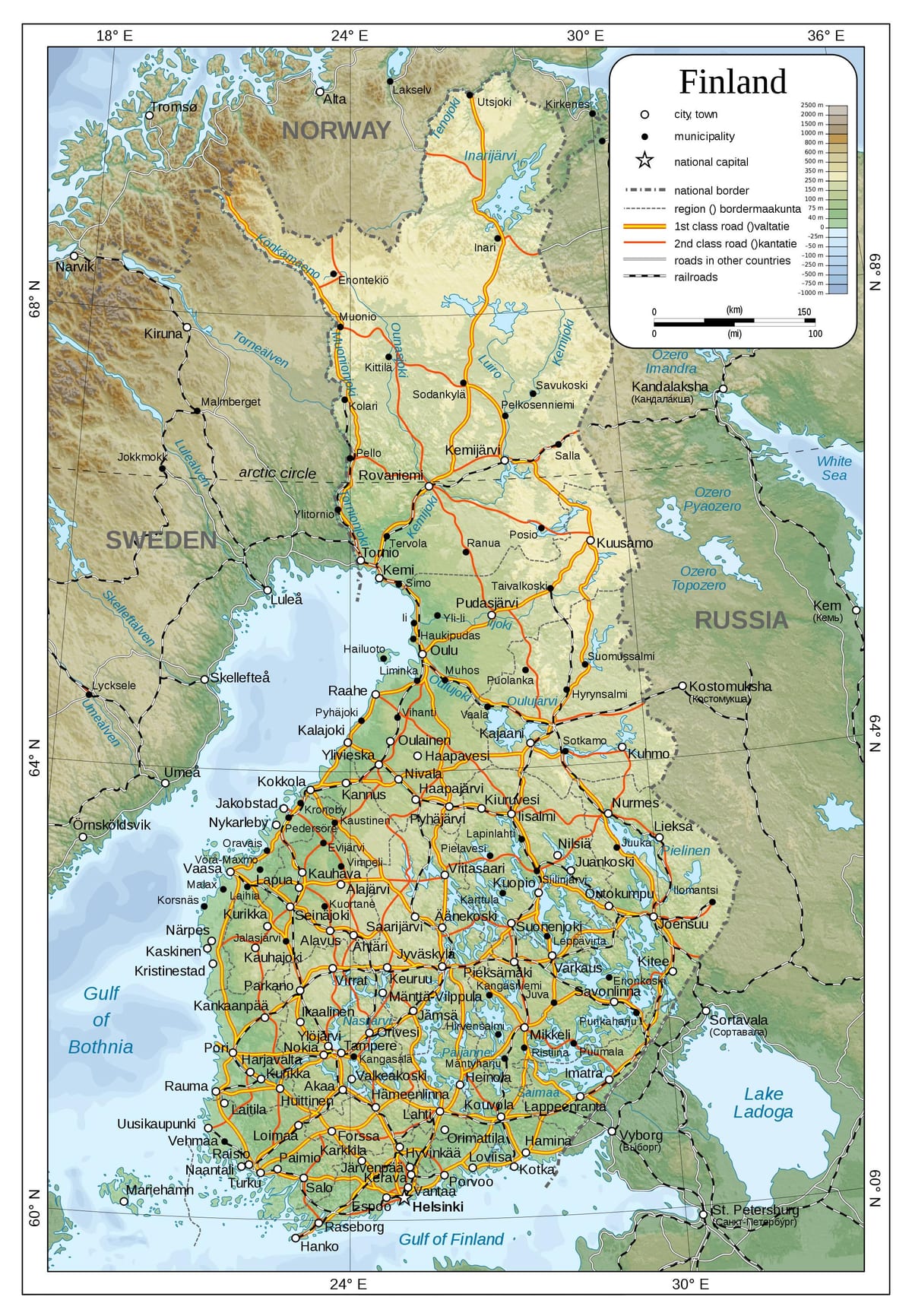 வரைபடம் உடல் பின்லாந்து