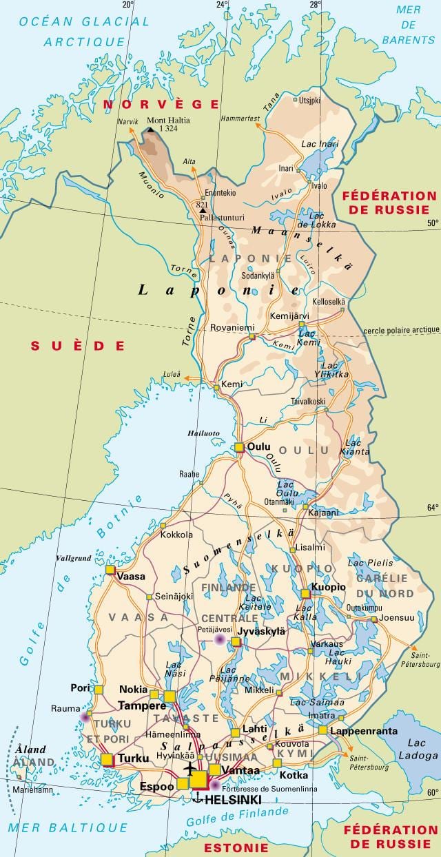 வரைபடம் பின்லாந்து தேசிய பூங்காக்கள்