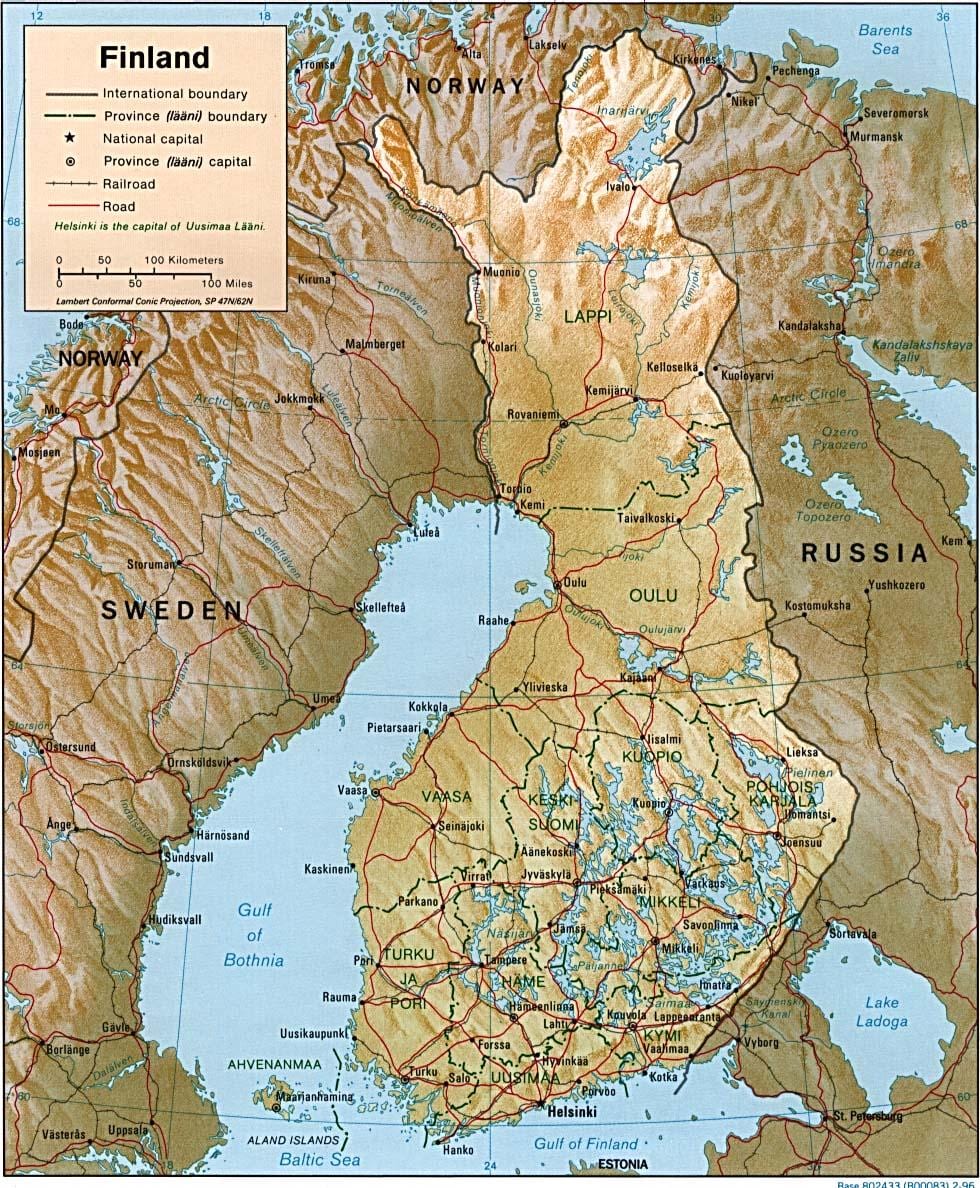 வரைபடம் பின்லாந்து topographic