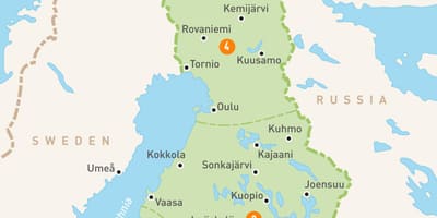 வரைபடம் பின்லாந்து ஏரிகள்
