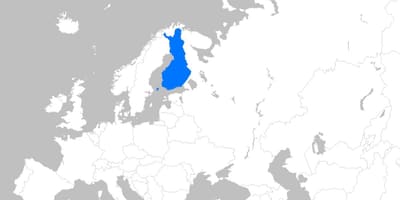 பின்லாந்து மீது ஐரோப்பாவின் வரைபடம்