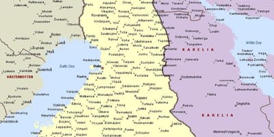 பின்லாந்து வரைபடம் நகரங்களில்